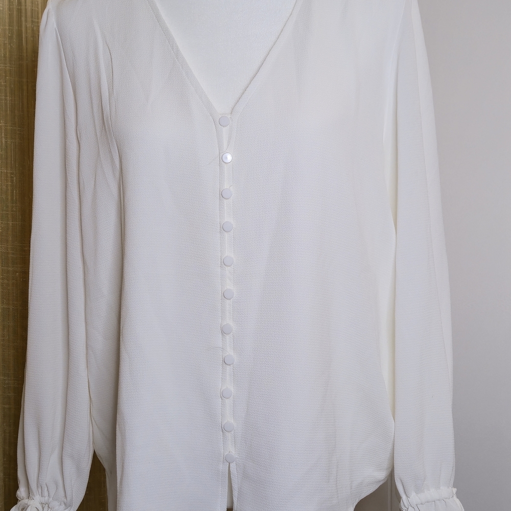 Elegant White Button-Up Blouse